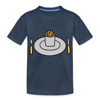 Teller Pommes Frites - Kinder Premium Bio T-Shirt - Navy - Vorne