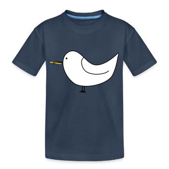 Weiße Möwe mit Pommes - Kinder Premium Bio T-Shirt - Navy - Vorne