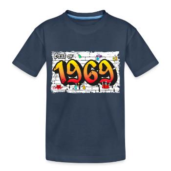 Retro vibes 1969 Graffiti – 56 ans d’audace - T-shirt bio Premium Enfant - bleu marine - Devant