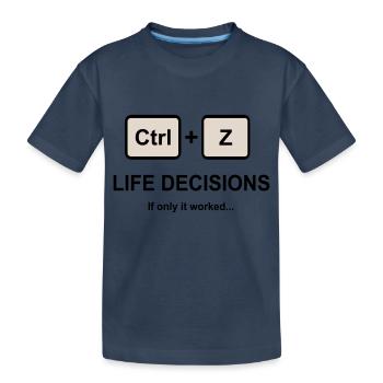 Ctrl + Z Décisions de vie - T-shirt bio Premium Enfant - bleu marine - Devant