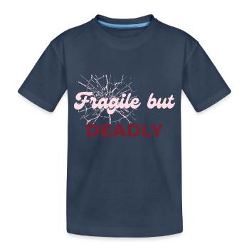 Fragile mais mortel – Soft Girl x Dark Romance - T-shirt bio Premium Enfant - bleu marine - Devant