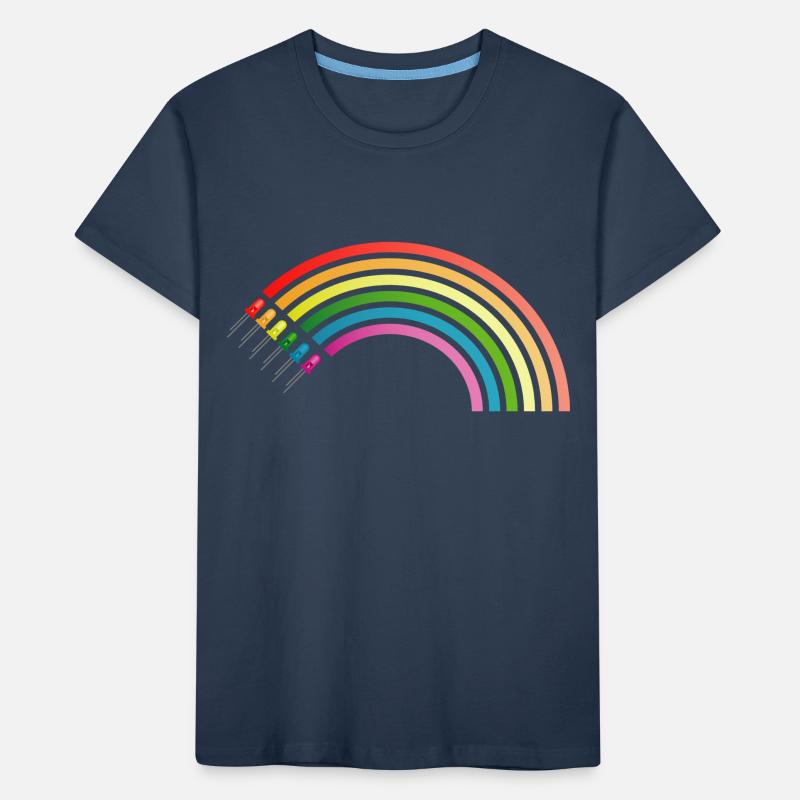 Regenbogen LED Kinder Premium Bio T-Shirt