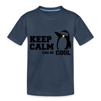 Penguin garder son calme - T-shirt bio Premium Enfant - bleu marine - Devant