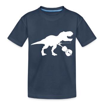 Cellosaurus Cello Cellist Dinosaur Rex Music - Kids' Premium Organic T-Shirt - navy - Front