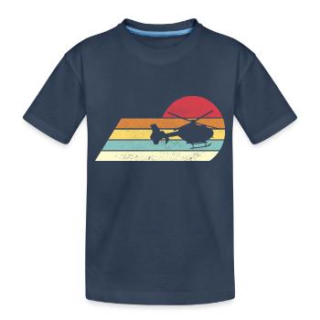 Helicopter Pilot Gift Rétro Hélicoptère - T-shirt bio Premium Enfant - bleu marine - Devant