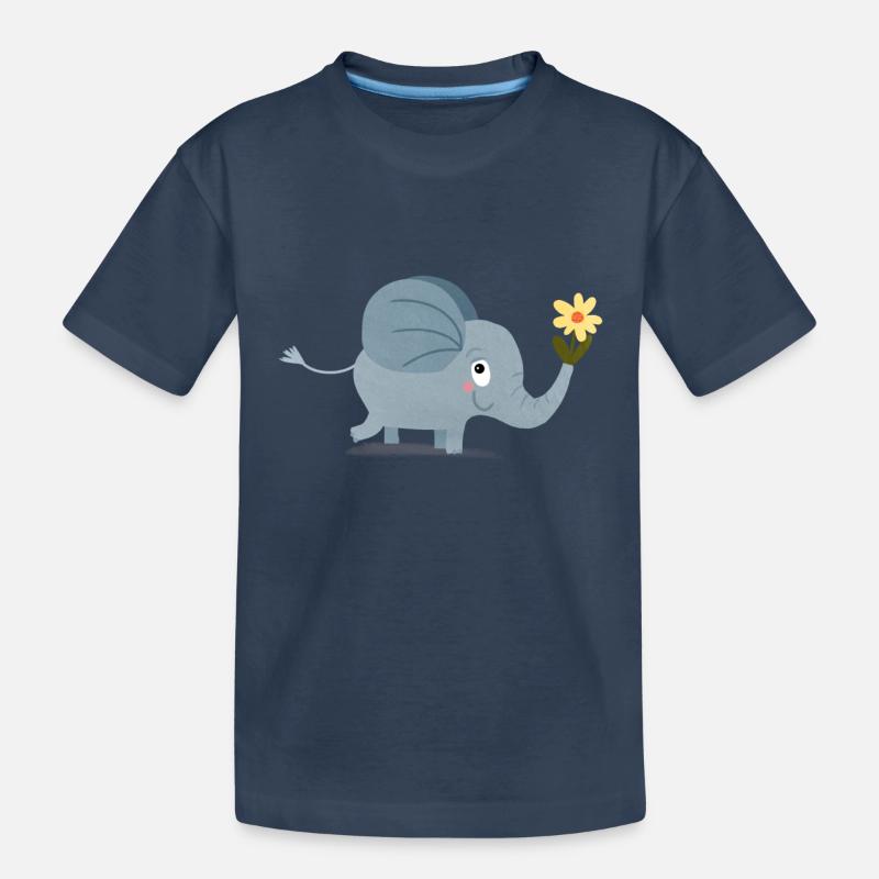 Éléphant mignon - T-shirt bio Premium Enfant - bleu marine