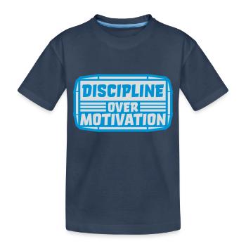 Citation de discipline sur la motivation - T-shirt bio Premium Enfant - bleu marine - Devant