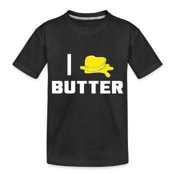 Ich liebe Butter - Kinder Premium Bio T-Shirt - Schwarz - Vorne