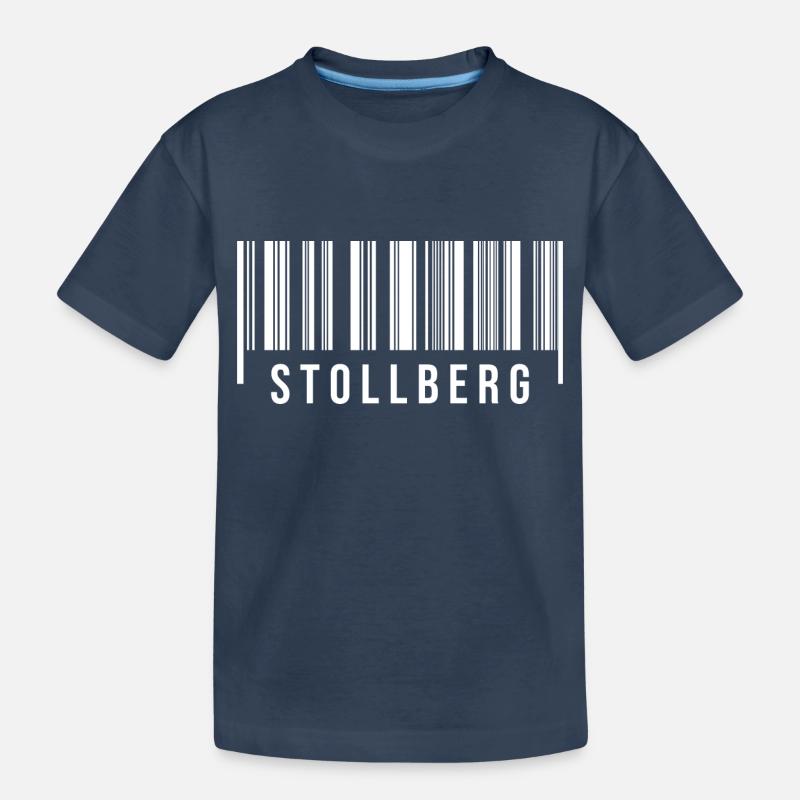 Erzgebirge Strichcode Stollberg - Kinder Premium Bio T-Shirt - Navy