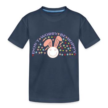 Including Worry Be Hoppy - Kids' Premium Organic T-Shirt - navy - Front