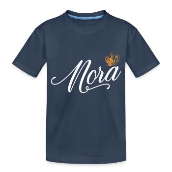 Nora Custom Name für Frauen Kinder Kleinkinder - Nora - Kinder Premium Bio T-Shirt - Navy - Vorne