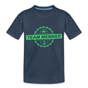 Team Member - Kids' Premium Organic T-Shirt - navy - Front