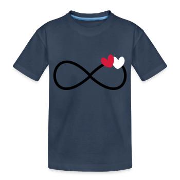 Infinity Infinity Symbol 2 hearts - Kids' Premium Organic T-Shirt - navy - Front