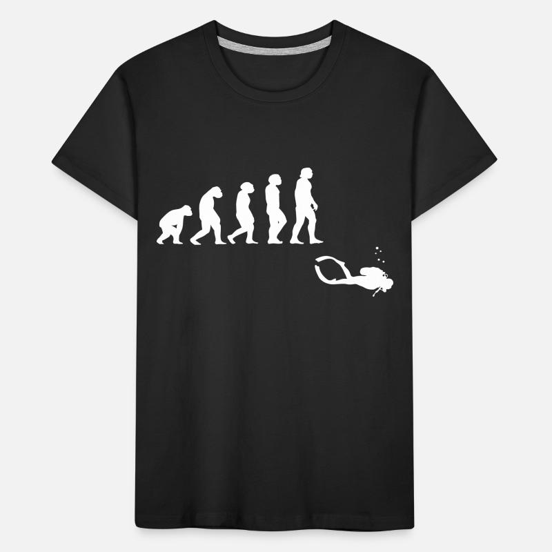 Evolution Tauchen mit Gerät Kinder Premium Bio T-Shirt