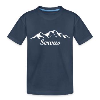 Berge Servus weiss - Kinder Premium Bio T-Shirt - Navy - Vorne