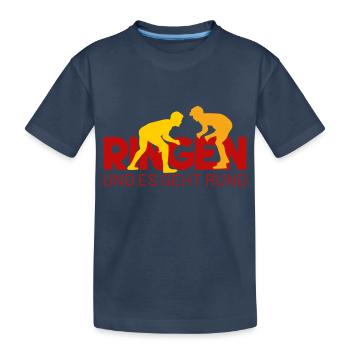 RINGEN und es geht rund - Kinder Premium Bio T-Shirt - Navy - Vorne
