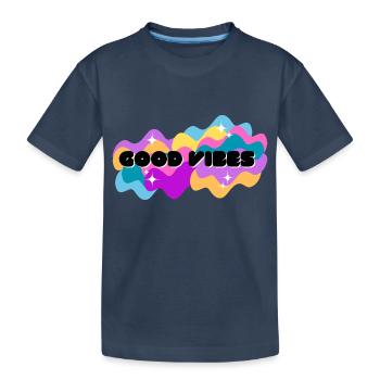 Gute Stimmung Positiv - Kinder Premium Bio T-Shirt - Navy - Vorne