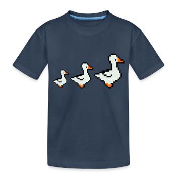 pixel enten - Kinder Premium Bio T-Shirt - Navy - Vorne