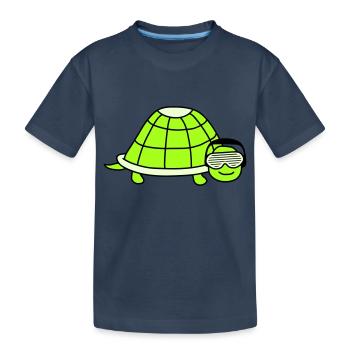 Tortue mignonne DJ mignon Musique de fête Animal - T-shirt bio Premium Enfant - bleu marine - Devant
