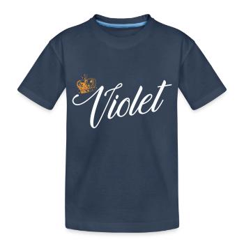Violet Name for Women Kids Toddlers - Violet - Kids' Premium Organic T-Shirt - navy - Front
