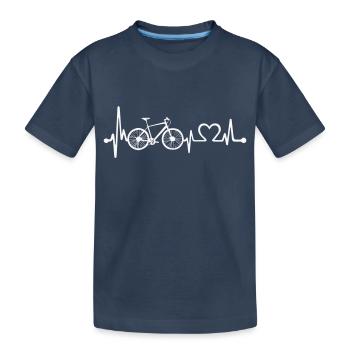 Bicycle Love Beat - Kids' Premium Organic T-Shirt - navy - Front