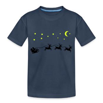 Santa Claus Christmas Sleigh - Kids' Premium Organic T-Shirt - navy - Front