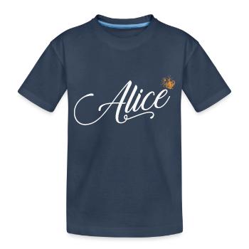 Alice Custom Name für Frauen Kinder Kleinkinder - Alice - Kinder Premium Bio T-Shirt - Navy - Vorne