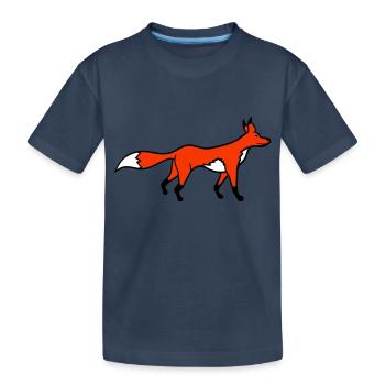 Fuchs Rotfuchs Wald Tier Schlauer Süßer Wild Hund - Kinder Premium Bio T-Shirt - Navy - Vorne