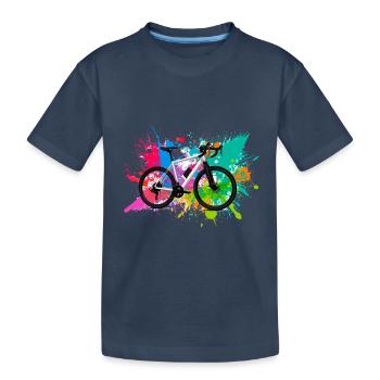 illustration,VTT,vélo de route,graffiti,coloré - T-shirt bio Premium Enfant - bleu marine - Devant