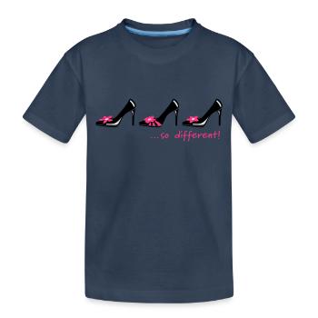Schuhe Schuhe Schuhe - Kinder Premium Bio T-Shirt - Navy - Vorne