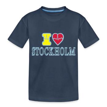 STOCKHOLM - Kids' Premium Organic T-Shirt - navy - Front
