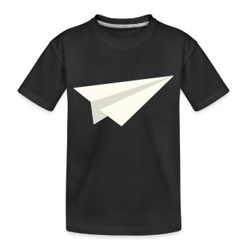 Klassische Papierflugzeug - Kinder Premium Bio T-Shirt - Schwarz - Vorne