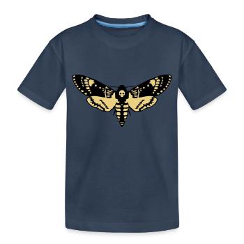 Death's-head Hawk moth butterfly skull - Kids' Premium Organic T-Shirt - navy - Front