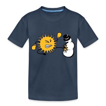 sun kicks snowman - Kids' Premium Organic T-Shirt - navy - Front