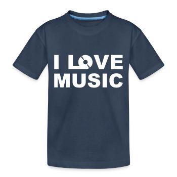 I love Music - Kinder Premium Bio T-Shirt - Navy - Vorne