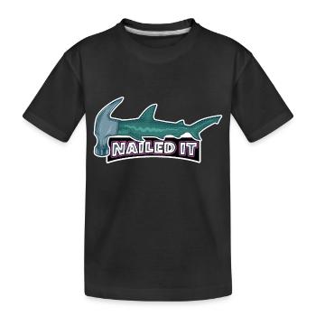 Nailed it hammerhead shark - Kids' Premium Organic T-Shirt - black - Front