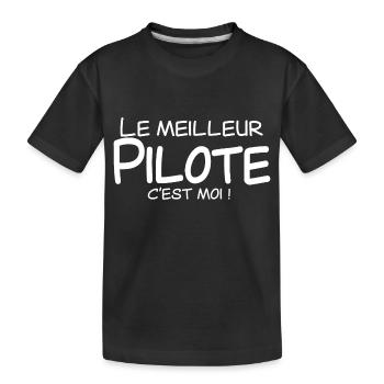 Le meilleur Pilote c'est moi - T-shirt bio Premium Enfant - noir - Devant