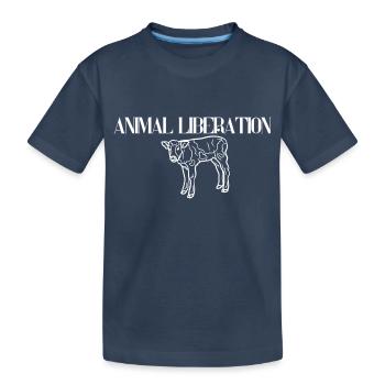 Animal Liberation - Kinder Premium Bio T-Shirt - Navy - Vorne