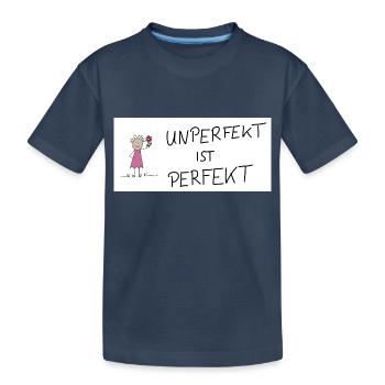 Unperfekt ist Perfekt - Kinder Premium Bio T-Shirt - Navy - Vorne