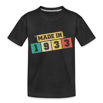 1933 Birthday 1933 Born in 1933 Birthday - Kids' Premium Organic T-Shirt - black - Front