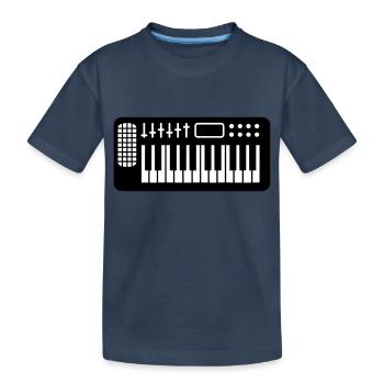 Synthétiseur Clavier Fort Techno DJ Musique Fête - T-shirt bio Premium Enfant - bleu marine - Devant