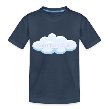 🦋 Soft Chaos Only – Pastellfarbenes weiches Mädchen Sommerstimmung - Kinder Premium Bio T-Shirt - Navy - Vorne