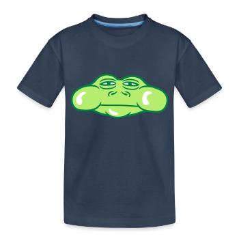 face head kroete frog quak amphibie comic car - Kids' Premium Organic T-Shirt - navy - Front