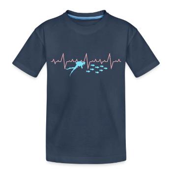 Taucher Herzschlag Tauchen Dive - Kinder Premium Bio T-Shirt - Navy - Vorne
