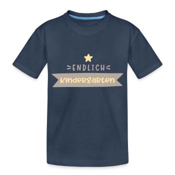 endlich Kindergarten - Kinder Premium Bio T-Shirt - Navy - Vorne