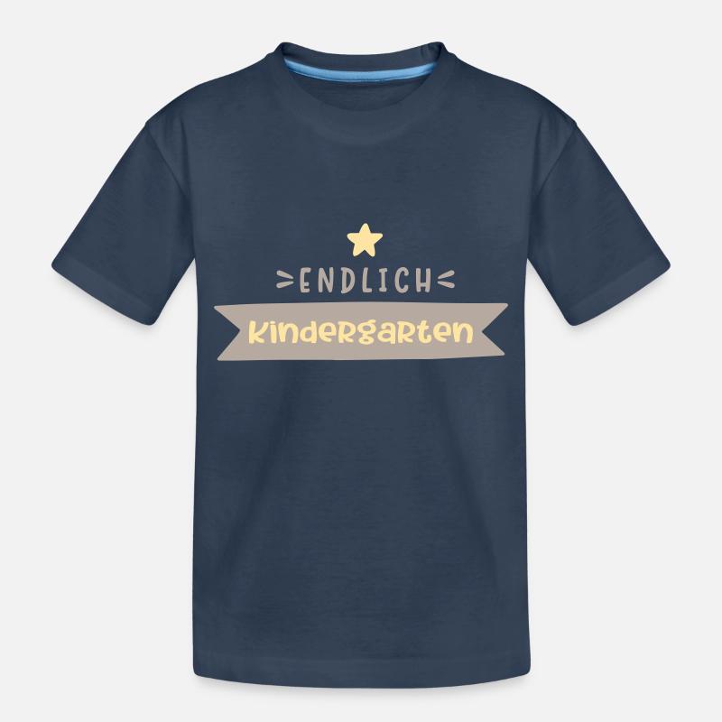 endlich Kindergarten - Kinder Premium Bio T-Shirt - Navy
