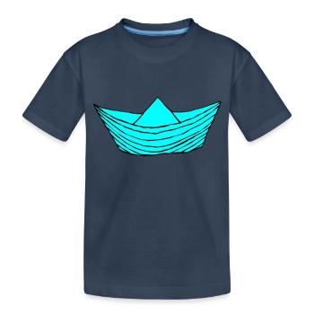 Bateau en papier - T-shirt bio Premium Enfant - bleu marine - Devant