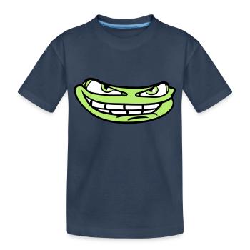 visage tête mal meme sourire drôle comique comique - T-shirt bio Premium Enfant - bleu marine - Devant