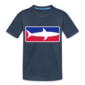 rot blau sport hai button rahmen schild schwarz sc - Kinder Premium Bio T-Shirt - Navy - Vorne