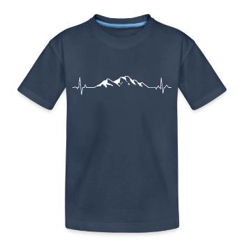 EKG Berge - Kinder Premium Bio T-Shirt - Navy - Vorne